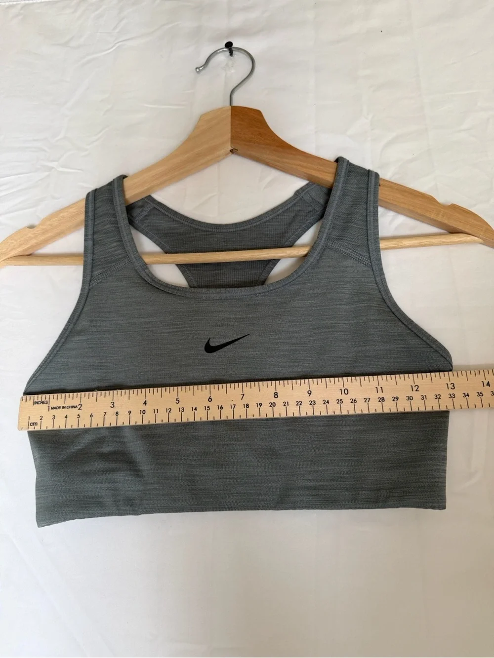 Nike Heathered Charcoal Racerback Sports Bra